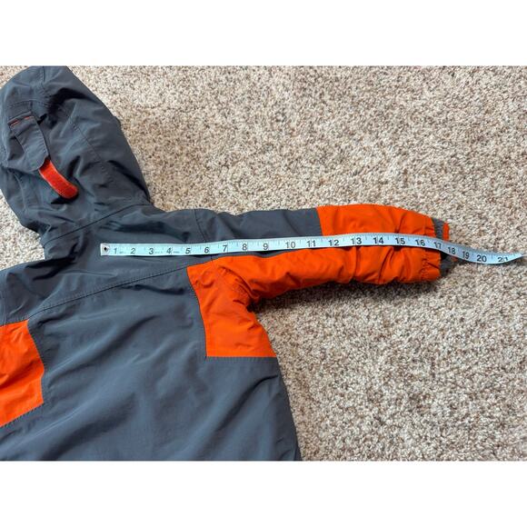 LAND'S END BOYS Winter Coat/Jacket; SIZE 3T; GRAY & ORANGE - Picture 6 of 15